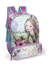 Mochila Infantil LS MO3089 com divisão principal, 1 compartimento frontal, 3 bolsos