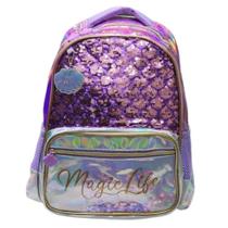 Mochila Infantil Magic Life Concha Lantejoula Nova Rio