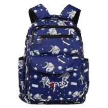 Mochila Infantil Masculina Bolsa Espaço Notebook Lápis Fichario