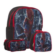 Mochila Infantil Masculina Com Lancheira Homem Aranha Costas