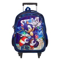 Mochila Infantil Masculina Rodinha Sonic 3D Led Toys 2U