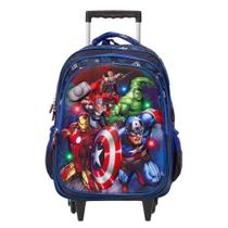 Mochila Infantil Masculina Rodinha Vingadores 3D Led Toys 2U