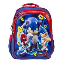 Mochila Infantil Masculina Sonic Personagens 3D Costas