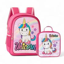 Mochila Infantil Menina Bolsa Escolar + Lancheira Térmica Feminina