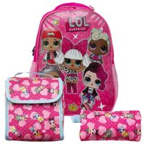 Mochila Infantil Menina Boneca Lol Surprise Lancheira Estojo