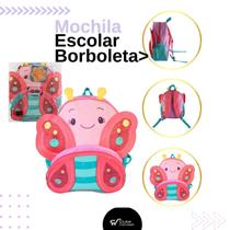 Mochila Infantil Menina - Borboleta 3D alça reforçada