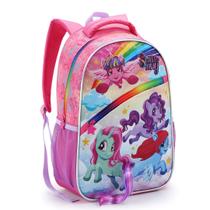 Mochila Infantil Menina Escolar Sweet Pony Arco ìris Linda Mochila Infantil Menina Escolar Sweet Pony Arco ìris Linda