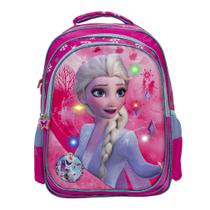 Mochila Infantil Menina Frozen Costa Juvenil Led Pisca Pisca