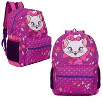 Mochila Infantil Menina Gatinha Marie Roxa Tam G Passeio