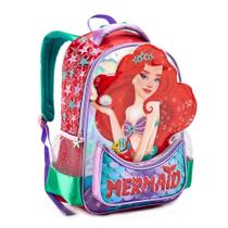 Mochila Infantil Menina Princesa Sereia Escolar Paseio Super Linda