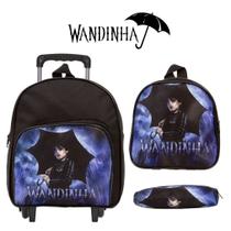 Mochila Infantil Menina Wandinha Pequena Creche Carrinho