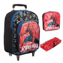 Mochila Infantil Menino Com Rodinha Homem Aranha Pre Escola