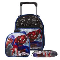 Mochila Infantil Menino Com Rodinha Homem Aranha Pre Escola