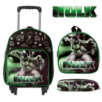 Mochila Infantil Menino Escolar Com Lancheira Estojo Hulk Mochila Infantil Menino Escolar Com Lancheira Estojo Hulk