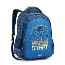 Mochila Infantil Menino Game/Press Start Dinossauro/T-Rex Skate