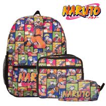 Mochila Infantil Menino Naruto Costas Com Estojo Lançamento