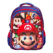 Mochila Infantil Menino Super Mario Costas 3D Led Resistente