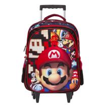 Mochila Infantil Menino Super Mario Estampada Com Rodas