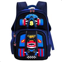 Mochila Infantil Meninos com Porta Garrafa Carros 3D