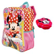 Mochila Infantil Minnie Mouse 19m Escolar Costas Tam G Meninas Potinho