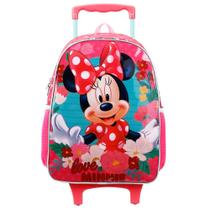 Mochila Infantil Minnie Mouse Disney Escolar Reforçada Tam G Rodinhas
