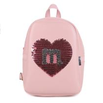 Mochila Infantil Molekinha Coração Paetês Menina