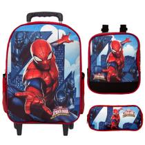 Mochila Infantil Passeio + Lancheira e Estojo - Spider Man