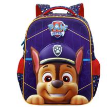 Mochila Infantil Patrulha Canina SE Tamanho 16" com Painel 3D