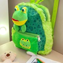 Mochila infantil pelúcia bichinhos variados escola passeio fofo