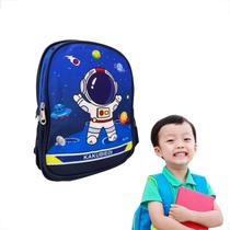 Mochila Infantil Pequena Creche Passeio Menino Astronauta Azul