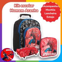 Mochila Infantil Pequena Homem Aranha + Lancheira Passeio