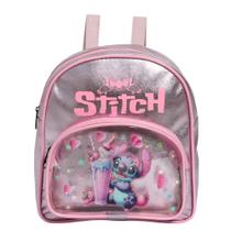 Mochila Infantil Pequena Lilo Stitch Menina Alça Costas Rosa