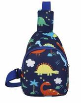 Mochila Infantil Pochete Bolsa Escolar Dinossauros Azul