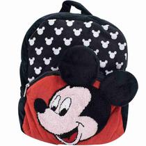 Mochila Infantil Preto Mickey Pelúcia - Disney
