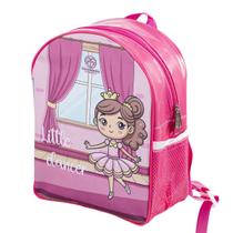 Mochila Infantil Princesa Bailarina Pink Verniz Sublimada com Porta Garrafa Colombina Mochila Infantil Princesa Bailarina Pink Verniz Sublimada com Porta Garrafa Colombina