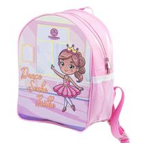 Mochila Infantil Princesa Bailarina Rosa Verniz Sublimada com Porta Garrafa e Bolso Colombina Mochila Infantil Princesa Bailarina Rosa Verniz Sublimada com Porta Garrafa e Bolso Colombina