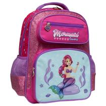 Mochila Infantil Princesa Do Mar Brilho Menina Bolso Pink Mochila Infantil Princesa Do Mar Brilho Menina Bolso Pink