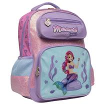 Mochila Infantil Princesa Do Mar Brilho Menina Bolso Rosa