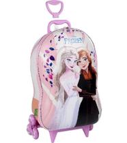 Mochila Infantil Princesa Elsa E Anna Disney Rodinha Tripla