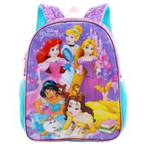 Mochila Infantil Princesas Disney Costas Meninas Tam M Escolar