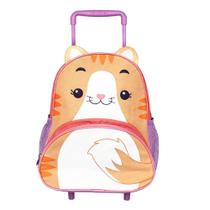 Mochila Infantil Reforçada Com Rodinha Gatinho 14 Litros