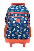 Mochila Infantil Rodinha Carrinho Panda Grande Ref 11280