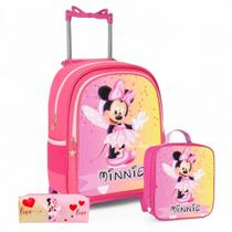 Mochila Infantil Rodinha Kit Menina + Lancheira Térmica + Estojo Box