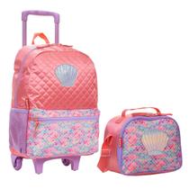 Mochila Infantil Rodinha Sereia M Plus Lancheira Sestini Mochila Infantil Rodinha Sereia M Plus Lancheira Sestini