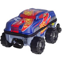 Mochila infantil rodinha tripla 3D Hotwheels Race Monster Trucks Diplomata