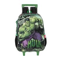 Mochila Infantil Rodinhas Com Alça Hulk Luxcel Verde