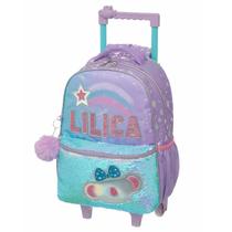 Mochila Infantil Rodinhas Escolar Menina Lilica Ripilica BB Feminina Alças Reforçada Cor Lilás Resistente Durável Importada