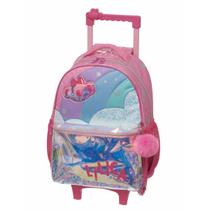 Mochila Infantil Rodinhas Escolar Menina Lilica Ripilica BB Feminina Alças Reforçada Cor Rosa Resistente Durável Importada