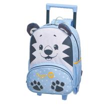 Mochila Infantil Rodinhas Escolar Menino Tigor BB Masculino Alças Reforçada Cor Azul Resistente Durável Importada