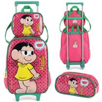 Mochila Infantil Rodinhas Magali Com Lancheira e Estojo Pink